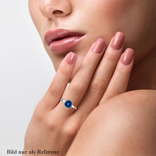 London Blautopas Ring, 925 Silber rhodiniert, ca. 3.20 ct image number 1