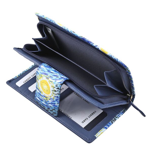 SUKRITI -RFID Echtleder Portemonnaie, dunkelblau image number 6