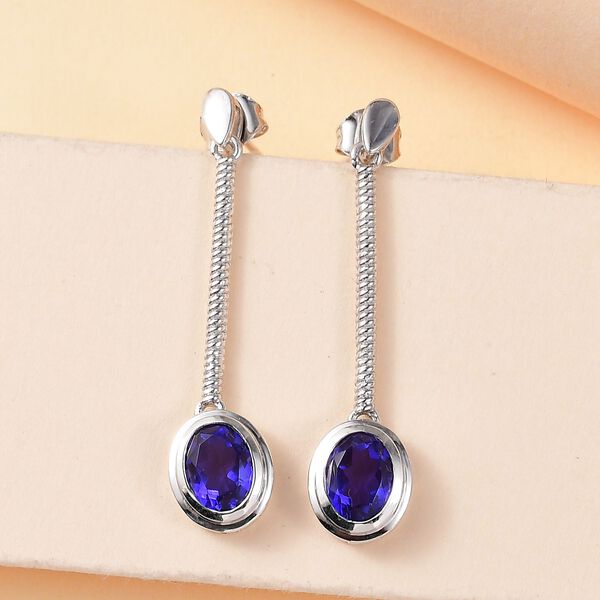 Tansanit-Farbe Quarz Ohrringe- 2,88 ct. image number 2