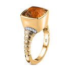 Citrin, Weißer Zirkon Ring, 925 Silber Gelbgold Vermeil (Größe 17.00) ca. 4.50 ct image number 4