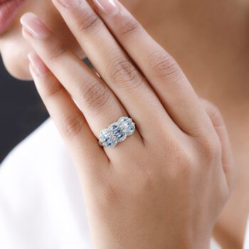 Santamaria Aquamarin und  Zirkon Ring, ca. 1,97 ct