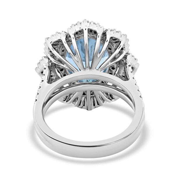 Chairman's Vault Collection - zertifiziert und geprüft RHAPSODY AAAA Santamaria Aquamarin und VS-EF Diamant Ring in 950 Platin - 7,10 ct. image number 3