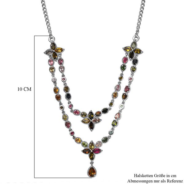 Nat&uuml;rliche, mehrfarbige Turmalin-Halskette, 45cm - 8,87 ct. image number 5