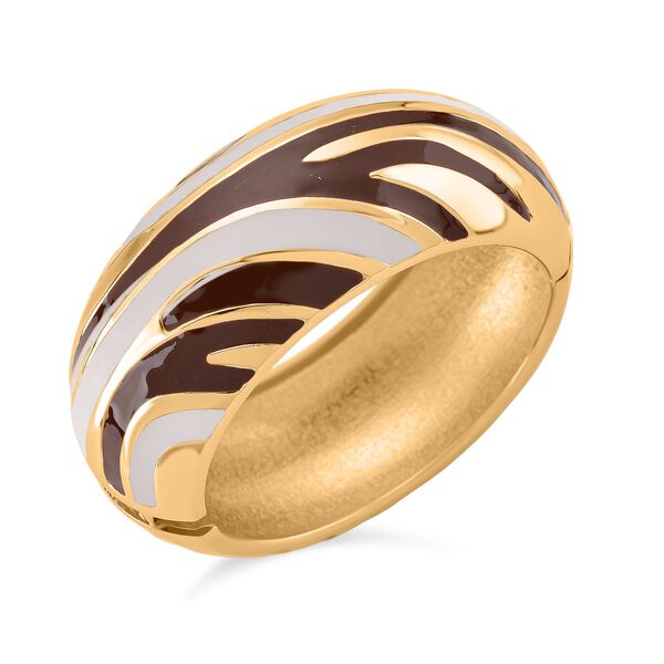 Emaille-Armreif im Wellen-Design, ca. 18 cm, Bordeaux image number 3