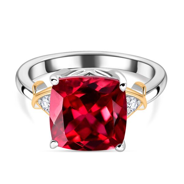 Labor Padparadscha-Saphir und Zirkon Ring - 5,82 ct.