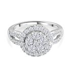 J Francis gefertigt mit SWAROVSKI Zirkonia Ring 925 Silber rhodiniert (Größe 17.00)