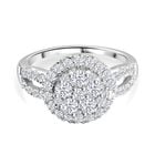 J Francis gefertigt mit SWAROVSKI Zirkonia Ring 925 Silber rhodiniert (Größe 17.00)