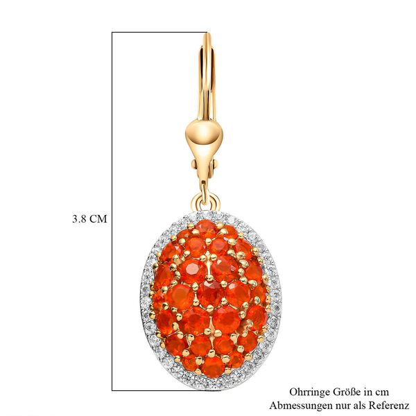 Salamanca Feueropal und wei&szlig;e Zirkon-Ohrringe - 2,28 ct. image number 5