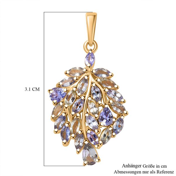 Grüner Tansanit, Tansanit Anhänger 925 Silber 750 Gelbgold Vermeil ca. 2.27 ct image number 6