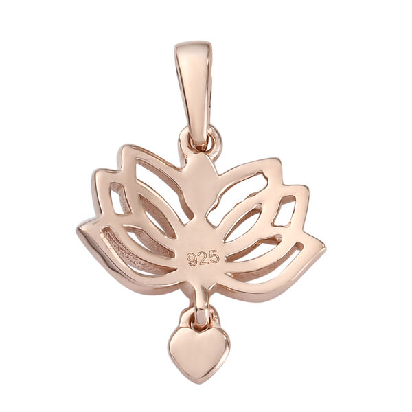 Lotusblume Yoga Herz Anh&auml;nger 925 Silber Ros&eacute;gold image number 5