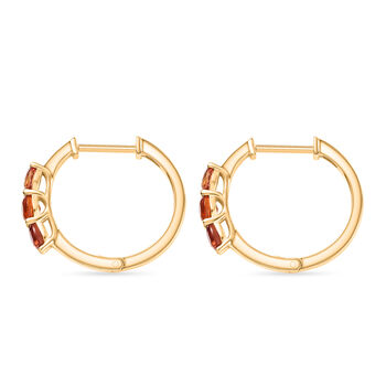 D'Joy AA Orange Saphir Ohrringe 925 Silber 750 Gelb Vergoldet ca. 1.51 ct