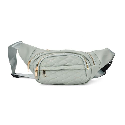 Nylon-Gürteltasche mit RFID-Schutz, 36x4x13cm, Mintgrün image number 0