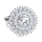 J Francis gefertigt mit SWAROVSKI Zirkonia Ring 925 Silber rhodiniert (Größe 18.00)