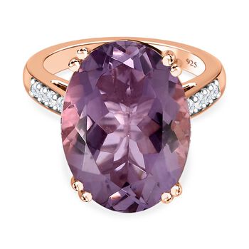 Rose De France Amethyst und Zirkon Cocktail Ring - 12,13 ct.