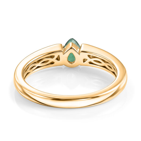 D'Joy AAA Kagem Sambischer Smaragd Ring 925 Silber 750 Vergoldet (Gr&ouml;&szlig;e 17.00) (10-15 Werktage Lieferzeit) ca. 0.27 ct image number 5