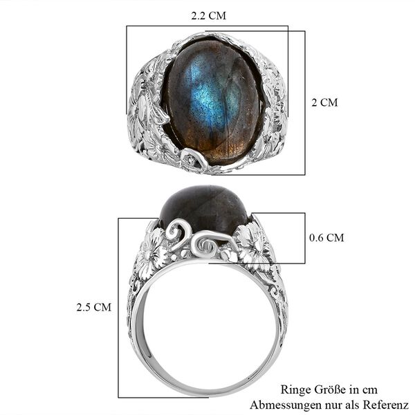 Royal Bali Kollektion- Labradorit Cocktail Ring - 11,13 ct. image number 6