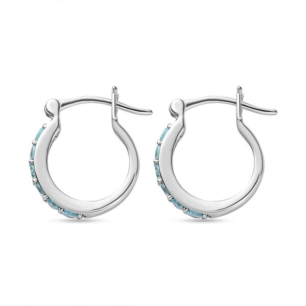 Paraiba-Apatit Ohrringe 925 Silber platiniert ca. 0,95 ct. image number 5