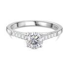 Moissanit Ring 925 Silber rhodiniert (Gr&ouml;&szlig;e 20.00) ca. 1,16 ct