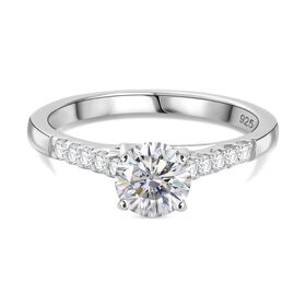 Moissanit Ring 925 Silber rhodiniert (Gr&ouml;&szlig;e 20.00) ca. 1,16 ct