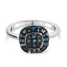 Blauer Diamant Ring 925 Silber platiniert  ca. 0,33 ct image number 0