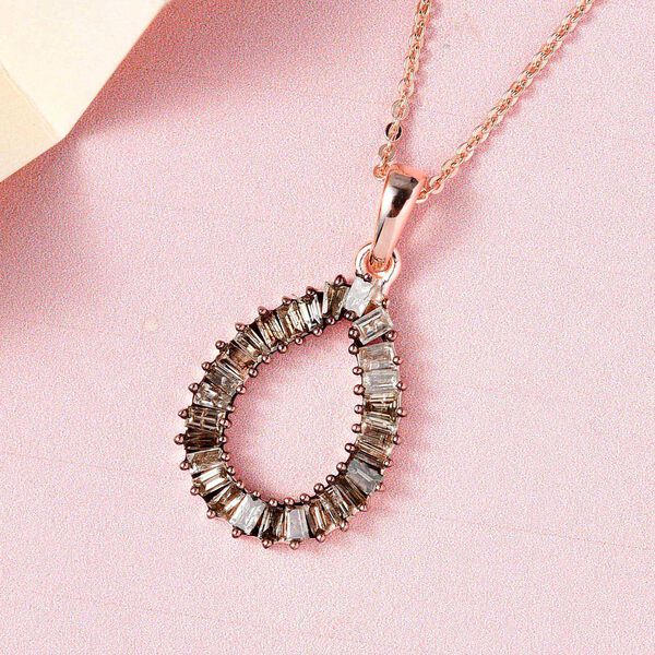 Nat&uuml;rlicher Champagner-Diamant-Anh&auml;nger mit 50cm Kette - 0,50 ct. image number 3