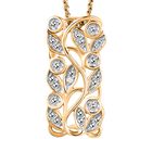 Weißer Diamant-Anhänger mit Kette, ca. 50 cm, 925 Silber vergoldet