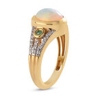 Natürlicher Äthiopischer Opal und Smaragd Ring 925 Silber vergoldet image number 4