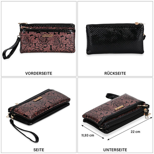 Stylische Sling Crossbody Tasche mit Rosenmuster, Ros&eacute;gold image number 5