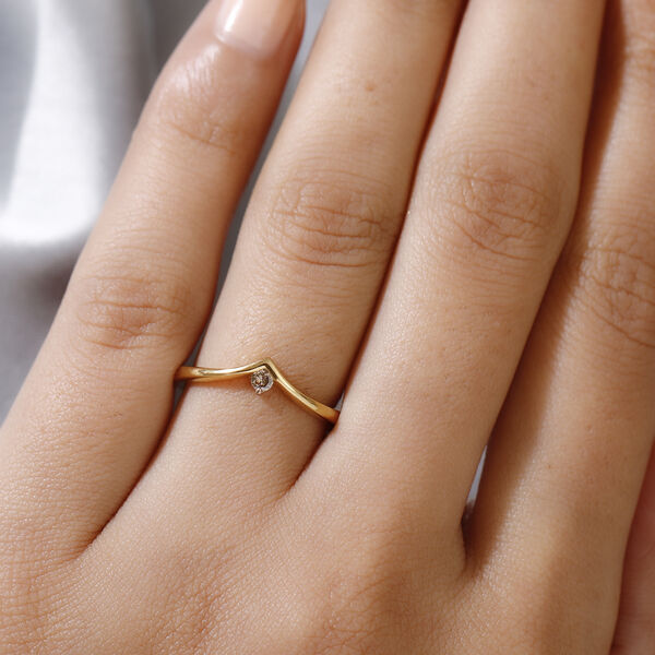 Champagner Diamant Ring 925 Silber 585 Vergoldet image number 4