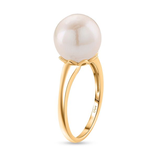 D'Joy wei&szlig;e Edison Perle Ring, 925 Silber vergoldet image number 5