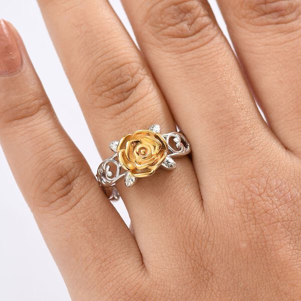 D'Joy Rosen-Ring, 925 Silber platiniert und vergoldet image number 3