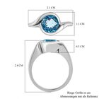 Schweizer Blautopas Ring, 925 Silber platiniert, (Größe 20.00) ca. 2.38 ct image number 6