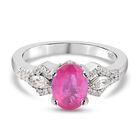 Premium Ilakaka Rosa Saphir und Zirkon Ring 925 Silber platiniert (Größe 16.00)(Fissure gefüllt) ca. 2,24 ct