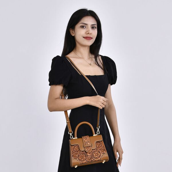 Grand Pelle  - Echtleder Handtasche, braun image number 11