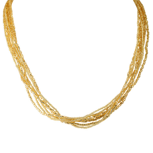 IL MURANO DI FRANCESCA - 6-reihiges Collier ca. 50 cm, 925 Silber, 750 Gelb vergoldet, Gelb image number 0