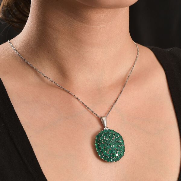 Verde Onyx Anhänger mit Kette, 316L Edelstahl ca. 9.44 ct image number 3