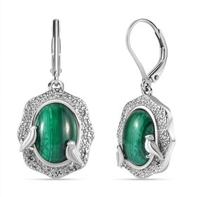 Malachit Ohrringe  Edelstahl ca. 19.13 ct