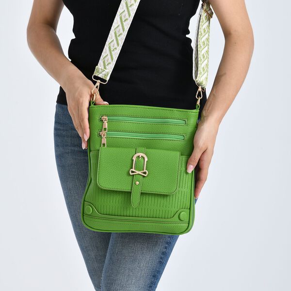 Elegante Umh&auml;ngetasche aus feinem Lederimitat mit Mehrfachf&auml;chern, 24x27cm, Olivgr&uuml;n image number 4