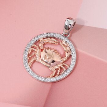 LUSTRO STELLA - Wei&szlig;er Zirkonia Anh&auml;nger 925 Silber rhodiniert