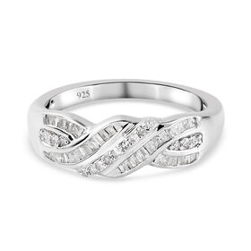 Diamant Ring 925 Silber Platin-Überzug