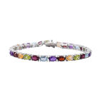 Mehrfarbiges Edelstein-Armband, ca. 20 cm, 925 Silber platiniert ca. 14,48 ct