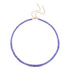 Tansanit Halskette ca. 45 cm 925 Silber vergoldet ca. 143.00 ct