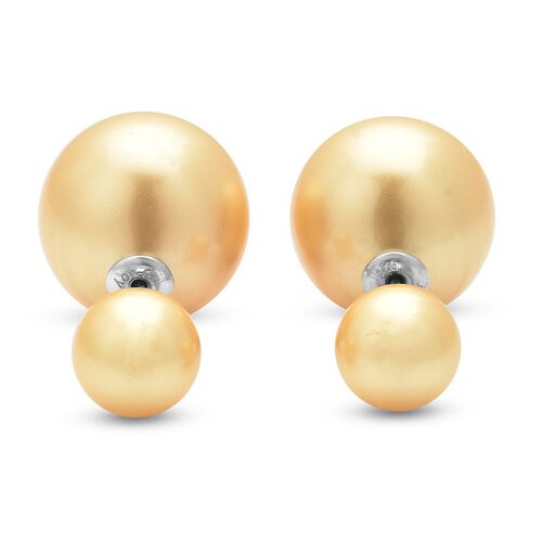 Mode goldene Muschelperlen-Ohrstecker image number 0