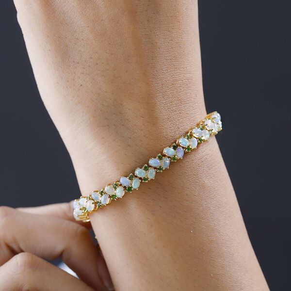 AA kaleidoskopisches, äthiopisches Welo Opal und Chromdiopsid Armband - 9,06 ct. image number 4