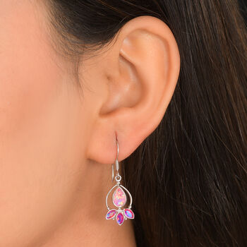 Sajen Silber-Opal Dublett, Mystischer Quarz des Regenbogenvulkans Ohrringe 925 Silber rhodiniert ca. 3.30 ct