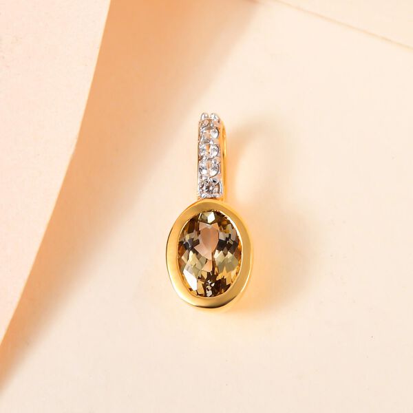 AA Nat&uuml;rlicher, goldener Tansanit und Zirkon-Anh&auml;nger image number 3