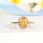 AA Gelber Saphir und Diamant Ring 375 Gelbgold image number 1