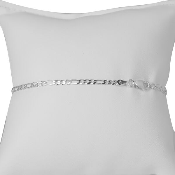 Italienisches Figaro-Armband ca. 18 cm + 2.5 cm Extender, 925 Silber Armband ca. 2,40g