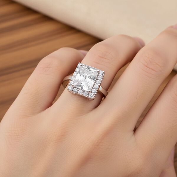 Lustro Stella Weißer Zirkonia Ring 925 Silber rhodiniert (Größe 17.00) image number 2