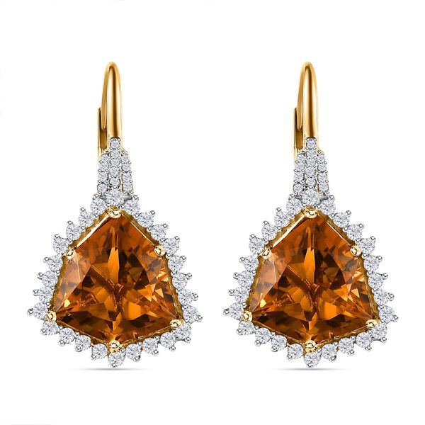 AA Citrin und Zirkon Ohrringe - 17,27 ct. image number 0